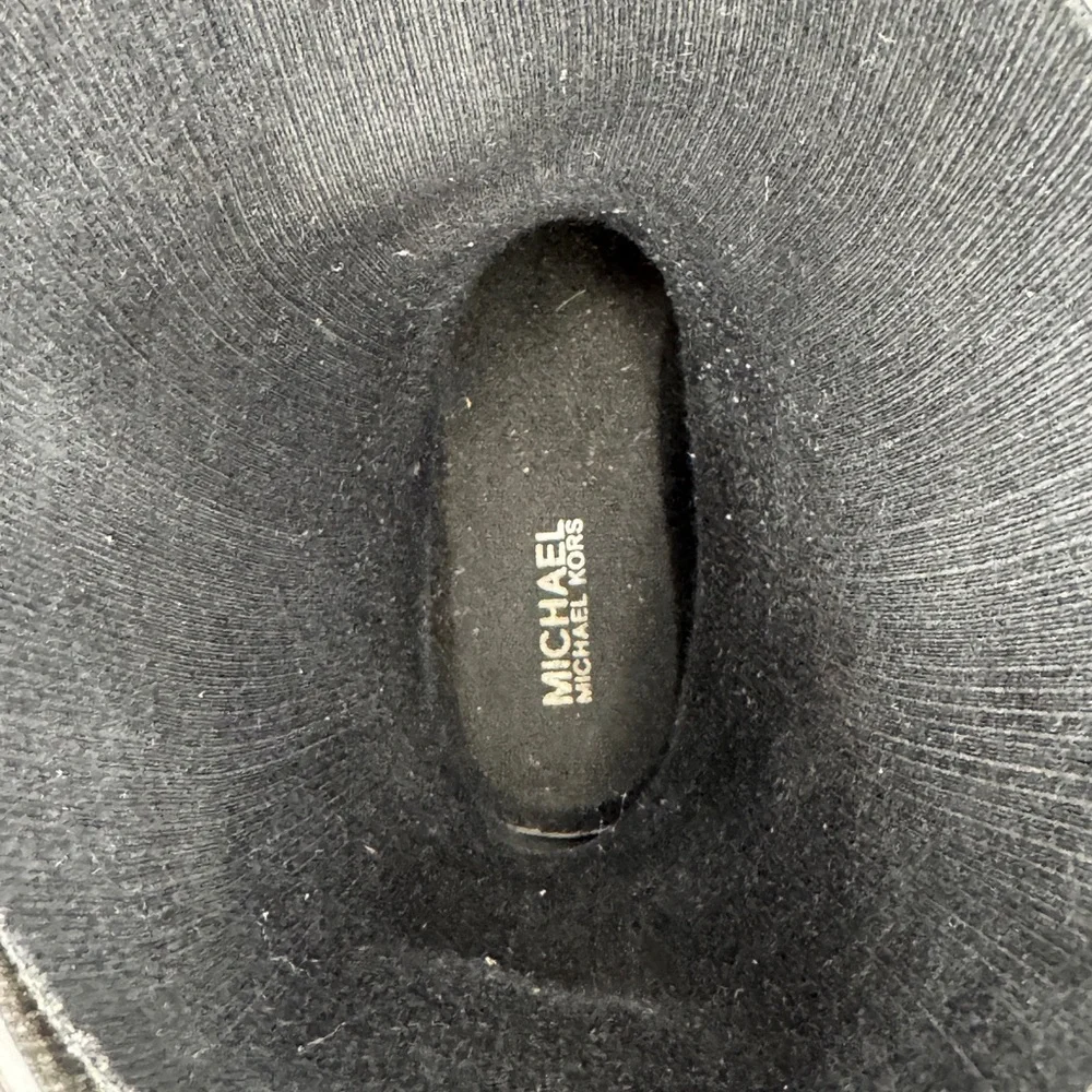 Michael Kors MK Logo Black Rubber Rain Boots Mid-Calf Buckle